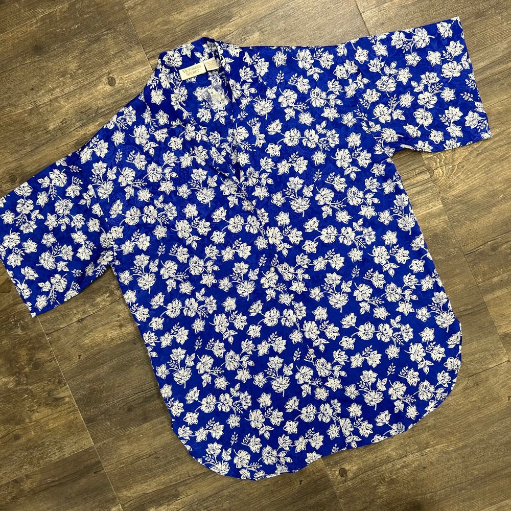 Victoria Secret Gold Label Women Sleep Shirt Size Petite Small Floral Satin (377